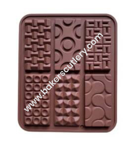 Baker's Cutlery® – 6 Cavity Chocolate Bar Design Silicone Chocolate Mould