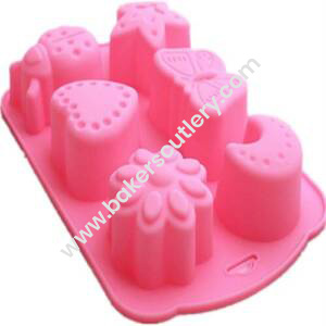 Baker's Cutlery® 6 Cavity Insects Butterfly Moon Star Shaped 3D Silicone Cake Fondant Chocolate Ice Cube Soap Decorating Tray Mold