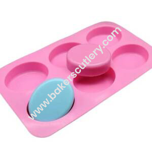 Baker's Cutlery® – 6 Cavity Oval Shape Silicone Soap Mould