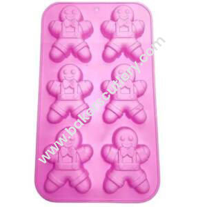 Baker's Cutlery® – 6 Cavity Silicone Christmas Gingerbread Man Shape Big Chocolate Soap Mould
