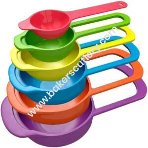Baker's Cutlery® 6 Pcs Measuring Baking Spoons Cups Kitchen Tools Teaspoon Rainbow Colors Utensil