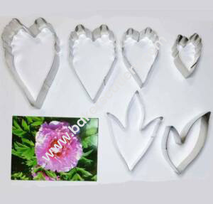 Baker's Cutlery® 6 Pcs Stainless Steel Pivoine Arbustive Petal Cutter Set Bakeware Mould Biscuit Mould Set Sugar Arts Fondant Tools