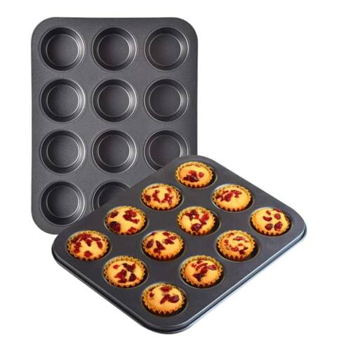 Baker's Cutlery® 12 In 1 Silicon Bakeware Peacock Shape Cupcake Moulds Muffin Mould