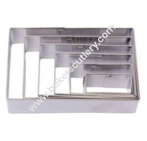 Baker's Cutlery® 6Pcs Rectangle Shape Stainless Steel Cookie Cutter, Cutter Bakeware Mould Biscuit