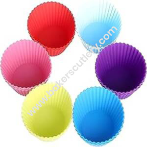 Baker's Cutlery® 6Pcs Reusable Silicone Baking Cups Cupcake Liners ? Muffin Cups Cake Molds