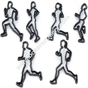 Baker's Cutlery® 6Pcs Sports Series Running Man Patchwork Cutters Running Silhouette Set Patchwork Cookie Cutter Plastic Sugarcraft Cake Decorating Tools