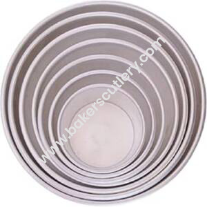 Baker's Cutlery® 7 Pc Combo Aluminium Round Tart Pie Cake Mould With Detachable Bottom, Size- 4",5",6",7",8",9",10" (2 Inch Height)