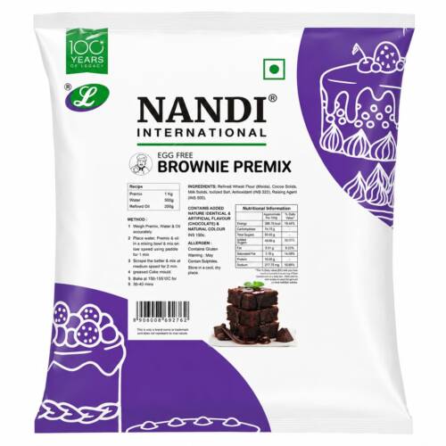 Baker's Cutlery®- Nandi Egg Free American Brownie Cake Premix - 1Kg