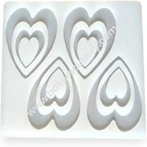 Baker's Cutlery® Double Heart 8 Cavity Shape Cake Garnishing Mould For Cake Decoration