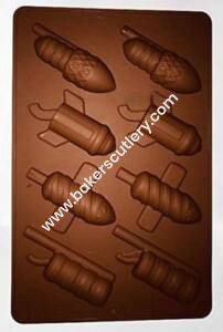 Baker's Cutlery® - 8 Cavity Diwali Rocket Silicone Chocolate Mould