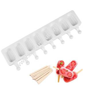 Baker's Cutlery® 8 Cavity White Tango Silicone Cakesicle Mold Popsicle Easy Ice Cream Bar Mold