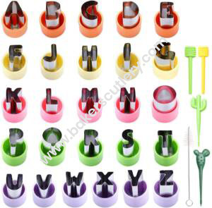 Baker's Cutlery® Mini 26 A-Z Alphabet Cookie Cutters Stainless Steel Small Mold Tools For Fondant Biscuit, Cake, Fruits, Vegetables And Dough (Set Of 26 Pieces)