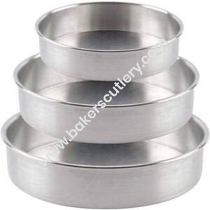 Baker's Cutlery® Round Shape Aluminium 3 In 1 Thali Cake Mould Set Of 3