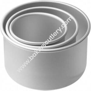 Baker's Cutlery® Aluminium Baking Round Cake Pan/Mould - 4", 5"  &  6" Diameter X 4" Height For 1Kg /1.5Kg /2Kg Cake (Set Of 3 Pieces)
