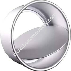 Baker's Cutlery® Aluminium Baking Round Cake Mould With Loose Bottom, Size- 10 Inch (Height-2 Inch)