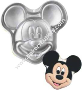 Baker's Cutlery® Aluminium Cake Mould Pans Mickey Mouse Face 1 Kg. Cake