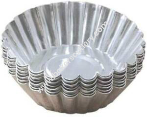 Baker's Cutlery® Aluminium Cupcake Tart Mould Jelly Mould For Oven - Set Of 12 Pieces 6.5Cm X 2.5Cm