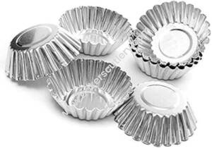 Baker's Cutlery® Aluminium Cupcake Tart Mould Jelly Mould For Oven - Set Of 6 Pieces 6.5 Cm X 2.5 Cm