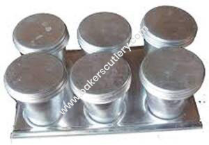 Baker's Cutlery® Aluminium Kulfi Only Stand (6 Cavity/ Tray Silver Ice Cube Tray (Pack Of1)