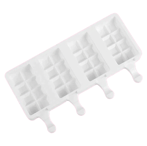 Baker's Cutlery® 4 Cavity White Classic Silicone Chunky Bar Cakesicle Mold Popsicle Easy Ice Cream Bar Mold