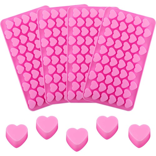 Baker's Cutlery® 52 Cavity Silicone Chocolate Mould 3D Cute Mini Valentine Heart Shape Silicon Jelly Candy Mould