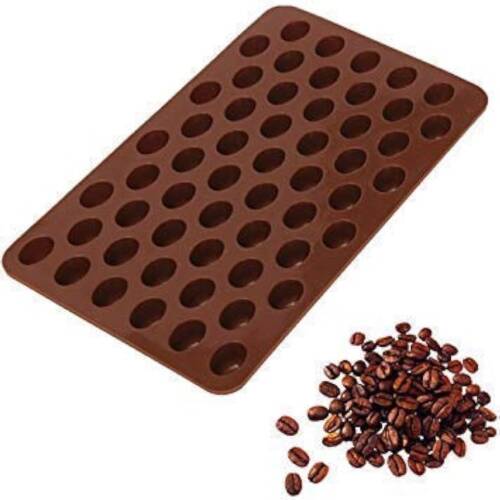 Baker's Cutlery® Coffee Bean Small: 55 Cavity Chocolate Silicone Mold/Mould Ice Tray Handmade Soap Cake Decoration Tools (Pack Of 1)