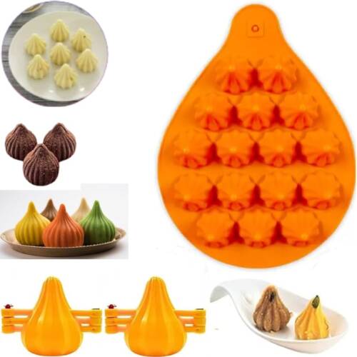 Baker's Cutlery® Modak Chocolate Mould/Tray Big 16 Cavity Silicone For Ganesh Chaturthi
