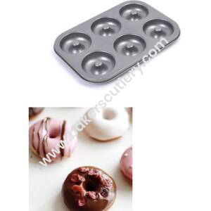 Baker's Cutlery® Non-Stick 6 Cavity Donut Cake Mould Muffin Chocolate Mousse Pan Baking Mold Cup Cake Pan