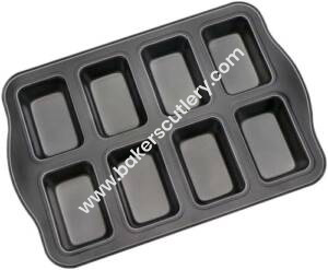 Baker's Cutlery® Non Stick 8 Cavity Rectangle Mini Bread Loaf Muffin Mould