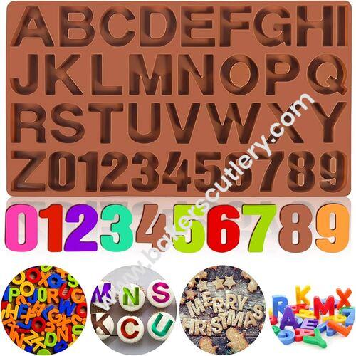 Baker's Cutlery® Big Alphabet And Numbers Silicone Mold For Chocolates