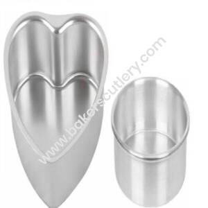 Baker's Cutlery® Aluminium Heart Cake Mould 7 Inch  &  Round Cake Mould 6 Inch Set Of 2 Pcs