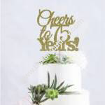 Baker's Cutlery® Happy 75Th Cake Topper For Cheers To 75 Years, Happy 75Th Birthday Anniversary Retirement Party Decorations