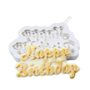 Baker's Cutlery® Happy Birthday Shape Sugarcraft Silicone Molds Letter Gumpaste Chocolate Fondant Cake Decorating Tools