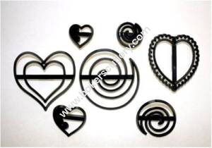 Baker's Cutlery® Hearts And Swirls Patchwork Cutters Set, Cookie Cutter Plastic Sugarcraft Tool