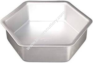 Baker's Cutlery® Hexagon Shape Aluminium Cake Mould Pan Tin For 250G Cake