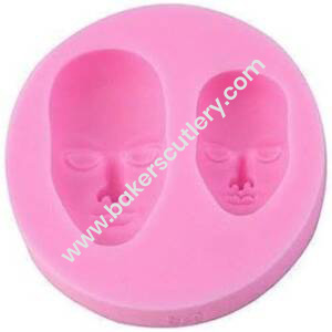 Baker's Cutlery® Human Face Silicone Fondant Mold Chocolate Polymer Clay Mould
