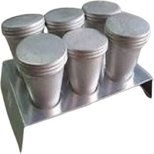 Baker's Cutlery® Aluminium Kulfi Only Stand (6 Cavity/ Tray Silver Ice Cube Tray (Pack Of1)