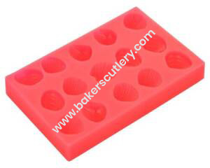 Baker's Cutlery® Silicone Marzipan Mould 15-Cavity Small Marzipan Mould, Christmas Sweet Chocolate Mould, Silicone Marzipan Mould