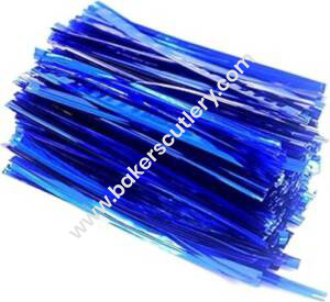 Baker's Cutlery® Metallic Twist Ties -Metallic Blue