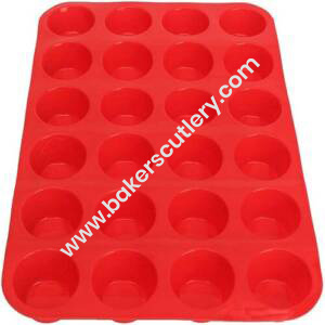 Baker's Cutlery® Mini Muffin Cup 24 Cavity Silicone Soap Cookies Cupcake Bakeware Pan Tray Mould Home Diy Cake Mould