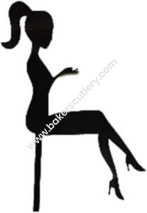 Baker's Cutlery® Mirror Black Matt  Acrylic Cake Topper Lady