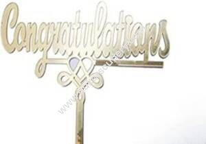 Baker's Cutlery® Mirror Finshing Acrylic Cake Topper Congratulations