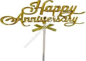 Baker's Cutlery® Mirror Finshing Acrylic Cake Topper Happy Anniversary