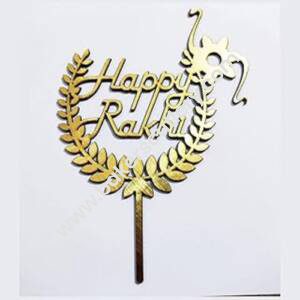 Baker's Cutlery® Mirror Finshing Acrylic Cake Topper Happy Rakhi
