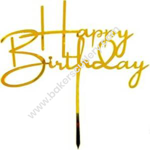 Baker's Cutlery® Mirror Shimmer Shining  Acrylic Cake Topper Happy Birthday