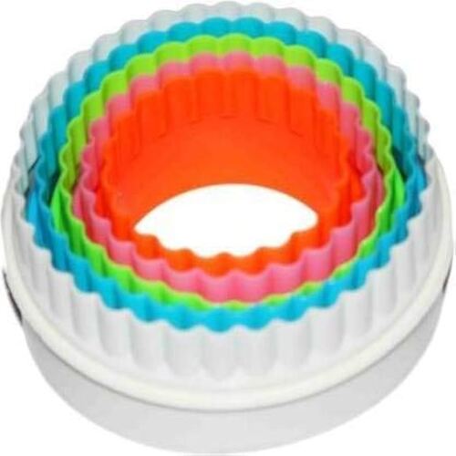 Baker's Cutlery® Plastic Round Shaped Cookies Cutter Set Of 5 Plastic Kids Art Craft
