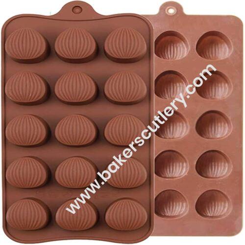 Baker's Cutlery® Silicone Non-Sticky Almond Shape Chocolate Mould (Pack Of 1)