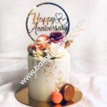 Baker's Cutlery® Happy Anniversary Cake Topper For Anniversary Celebration And Decoration - Pack Of 1