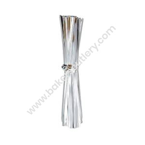 Baker’s Cutlery®  Metallic Chocolate Twisters Ribbon Ties Twist Ties -Metallic Silver- 400 pcs