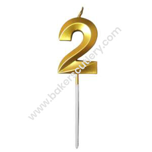Baker’s Cutlery® Quality Gold Number Candles, Birthday Cake Candles, 5.3 inches Gold Number Cupcake Candle 2